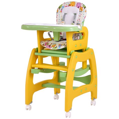 costway    baby high chair convertible play table seat booster