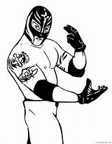Coloring4free Wwe Pages Coloring Mysterio Rey Mask Rock Kids sketch template