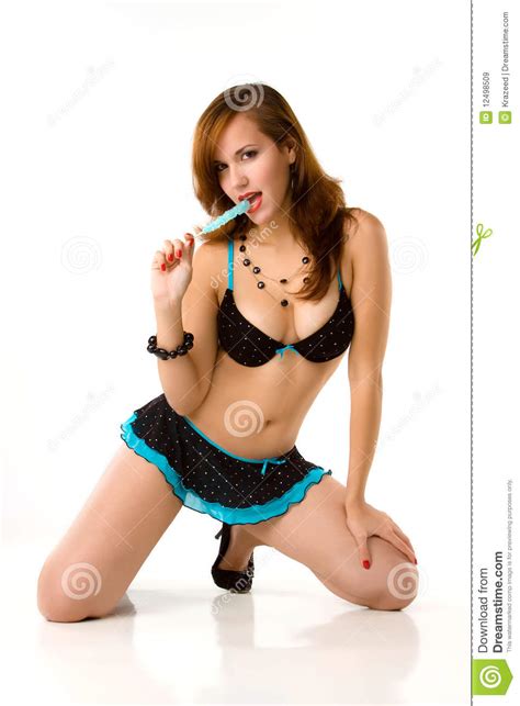 Sexy Pin Up Girl With Candy Royalty Free Stock Images