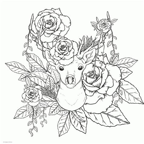 deer adult coloring pages wild animals coloring pages printablecom