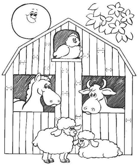 barn  farm animal coloring page