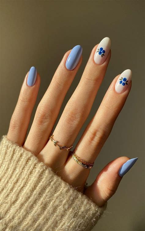 trendy spring nails thatll   baby blue  berry nails