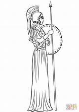 Coloring Athena Minerva Greek Pages Mythology Printable Athene Drawing sketch template