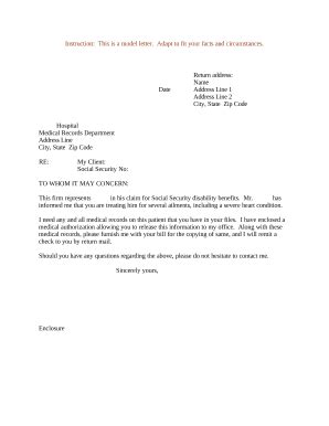 disability letter sample  template pdffiller