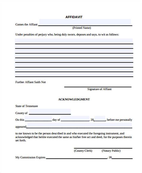 general affidavit forms