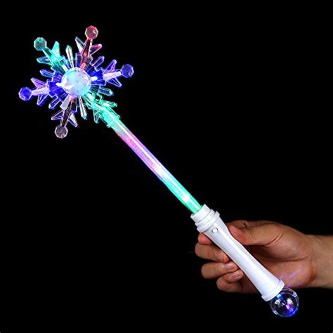 fun central g745 1 pc 15 inches multicolor led snowflake wand fairy