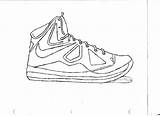 Coloring Lebron Shoes Pages James Basketball Shoe Drawing Nba Color Print Jordan Nike Printable Kobe Draw Air Soldier Kids Cool sketch template