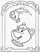 Mrs Potts Coloring Chip Getcolorings Printable sketch template