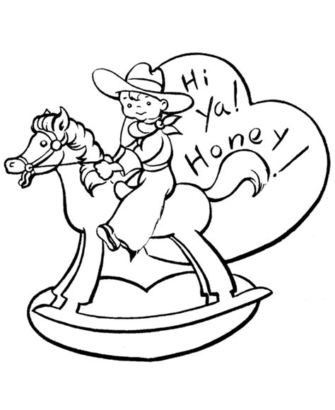 valentines day kids coloring pages boy  valentine horse horse