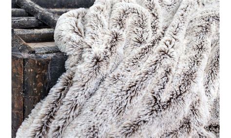 gray faux fur throw blanket groupon