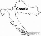 Croatia Outline Map Countries Cities Medium Large Clipart sketch template