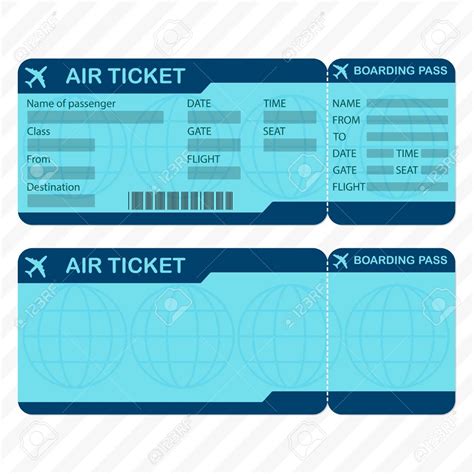 printable  editable airline ticket template
