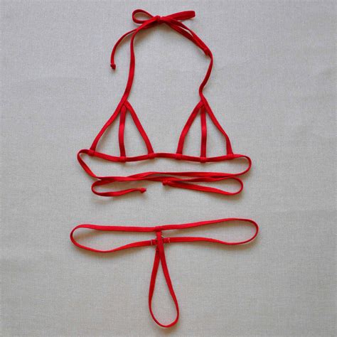 Extremely Sexy No Coverage One String Peekaboo Bikini Swimming Costumes