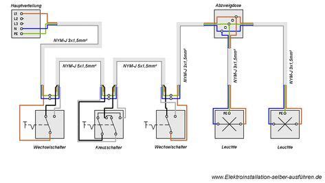 schaltplan wechselschaltung  schalter wiring diagram