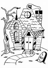 Haunted Coloring House Pages Halloween Mansion Spooky Print Printable Drawing Vampire Coloring4free Tomb Bat Rip Luigi Para Color Getcolorings Kids sketch template