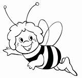 Bee Coloring Pages Cartoon Maya Queen Colouring Kids Clipart Flying Drawing Cliparts Happy Clip Draw Color Cute Bumble Clipartbest Getdrawings sketch template