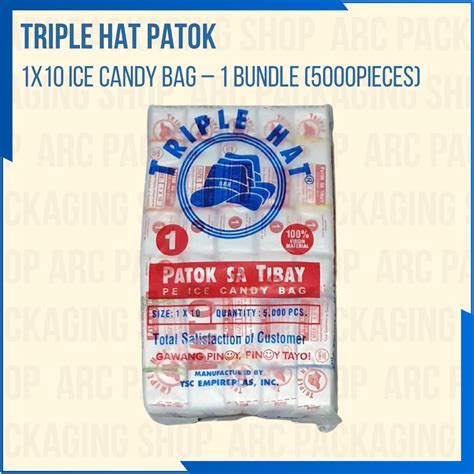 triple hat patok ice candy bag     inches  bundle  pieces
