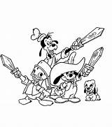 Coloring Pages Musketeer Mickey Mouse Cartoons Kids sketch template