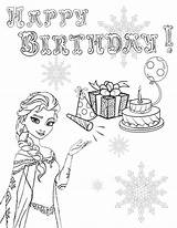 Birthday Coloring Elsa Pages Frozen Cake Happy Printable Snowflake Presents Book Sketch Choose Board Color Princess Print Kids Hmcoloringpages sketch template