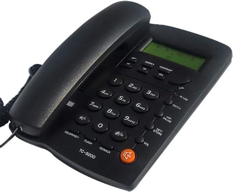 phone telefono fijo  cable fijo negro  tono de llamada manos libres volumen ajustable