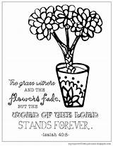 Coloring Spring Isaiah Hello 40 Fun Bible Pages Grass Verses Kids Plant Withers Fall Flower Choose Board sketch template