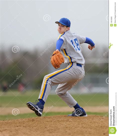 high school baseball pitcher stock image image of action