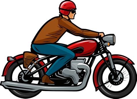 biker riding motorcycle vector clipart png pngfreepic