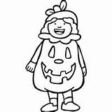 Pumpkin Costume Cute Coloring Surfnetkids Pages sketch template
