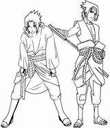 Coloring Sasuke Uchiha Action Pages Naruto Children Great sketch template