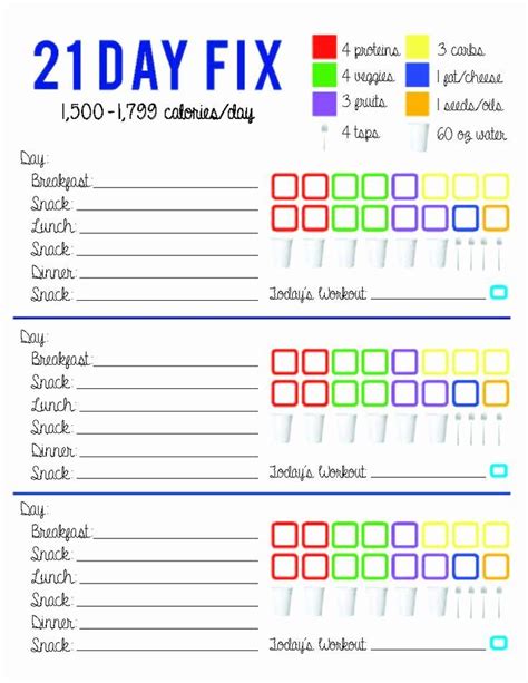 day fix calendar template   day fix tracker   google