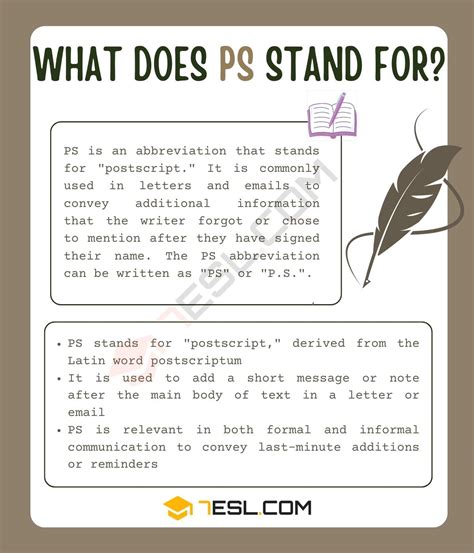 ps meaning   ps stand  esl