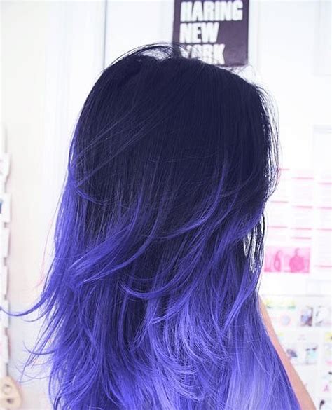 Beautiful Blue Purple Dark Dyed Hair Girl Hair Ilove Iwant