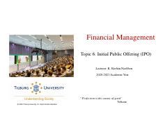 post lecture  topic  ipo part    financial management topic  initial public