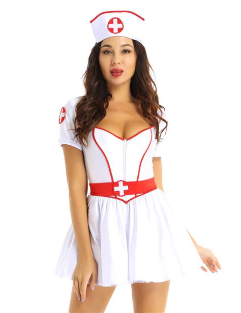 Sexy Women Naughty Nurse Uniform Cosplay Fancy Dress Halloween Costume