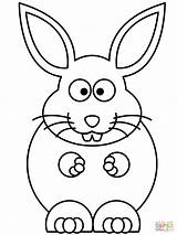 Bunny Coloring Easter Pages Cartoon Rabbit Easy Ears Rabit Drawing Printable Elephant Cute Line Snowshoe Rabbits Color Template Colorings Print sketch template