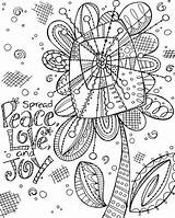 Coloring Joy Peace Canvas Pages Choose Board sketch template