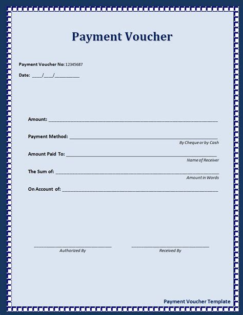 payment voucher   word templates