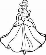 Cinderella Coloring Drawing Pages Princess Outline Cartoon Dress Printable Disney Drawings Animation Movies Prince Print Color Carriage Draw Silhouette Princesses sketch template