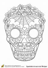 Skull Coloriage Dessin Imprimer Araignee Tete Mort Mexicaine Sucre Squelette Coloriag Malvorlage Tolle Herunter Oder Skulls Drucke Lade Unos Sellos sketch template