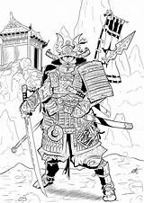Samourai Samouraï Coloriages Samurais Lápis Incroyable sketch template