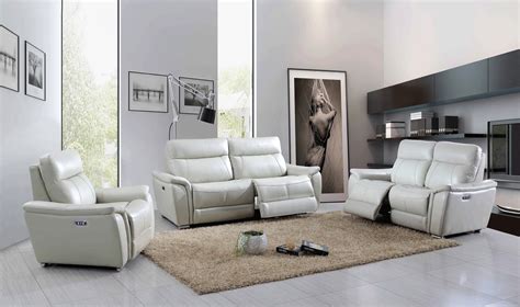 light grey top grain italian leather sofa set st louis missouri esf