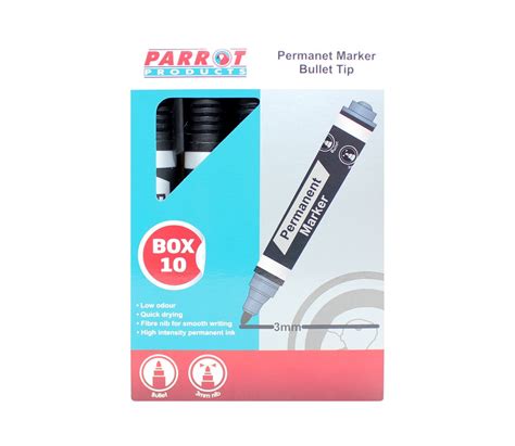 parrot products permanent markers bullet tip box  black shop today   tomorrow