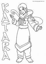Coloring Pages Avatar Airbender Last Printable Cartoon Color Character Sheets Kids Katara Sheet sketch template