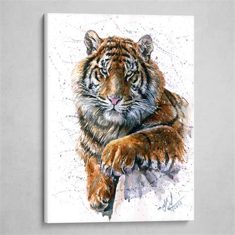 konstantin kalinin tiger watercolor painting