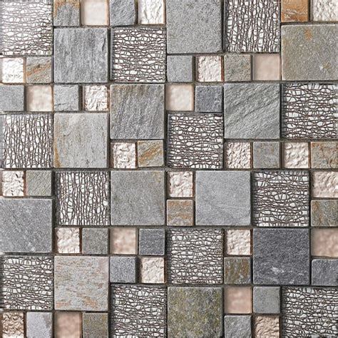 Grey Glass Mosaic Tile Natural Stone Tiles Marble Tile