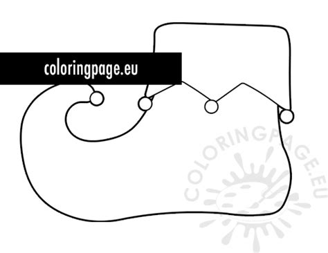 elf shoe template printable coloring page