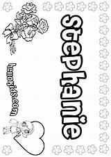Stephanie Coloring Pages Hellokids Color Names Print Online Girls sketch template