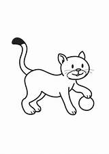 Ball Cat Coloring sketch template