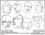 Calder Alexander Coloring Lawrence Jacob Wire Pages Sculptures Sculpture Printable Getdrawings Getcolorings Choose Board Index Artsology sketch template