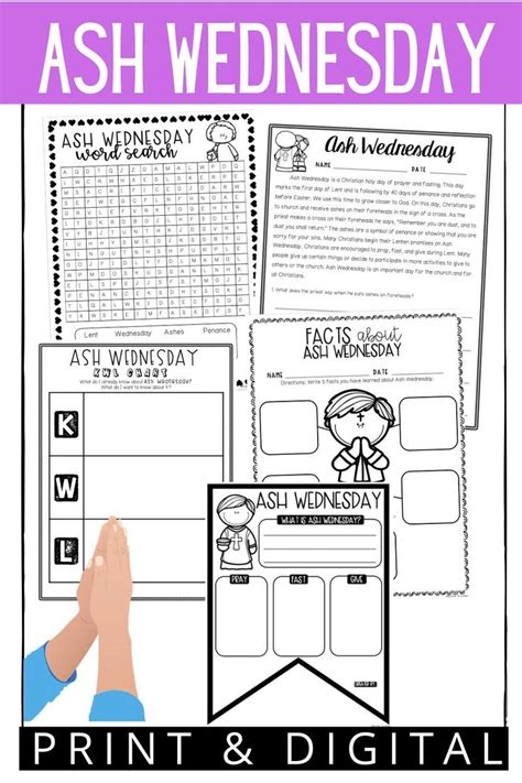 ash wednesday activities pack holiday classroom activities activity